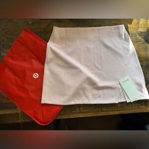 NWT Lululemon Athletica Softstreme High-Rise Mini Skirt Pink Size Large w/ tote